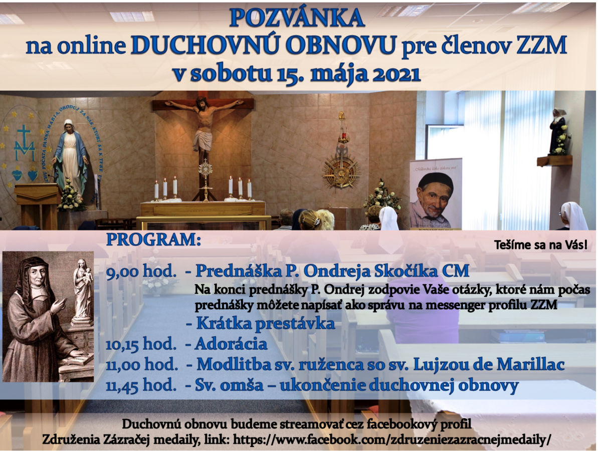 Duchovná obnova 15.5.2021 – online + záznam